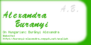 alexandra buranyi business card